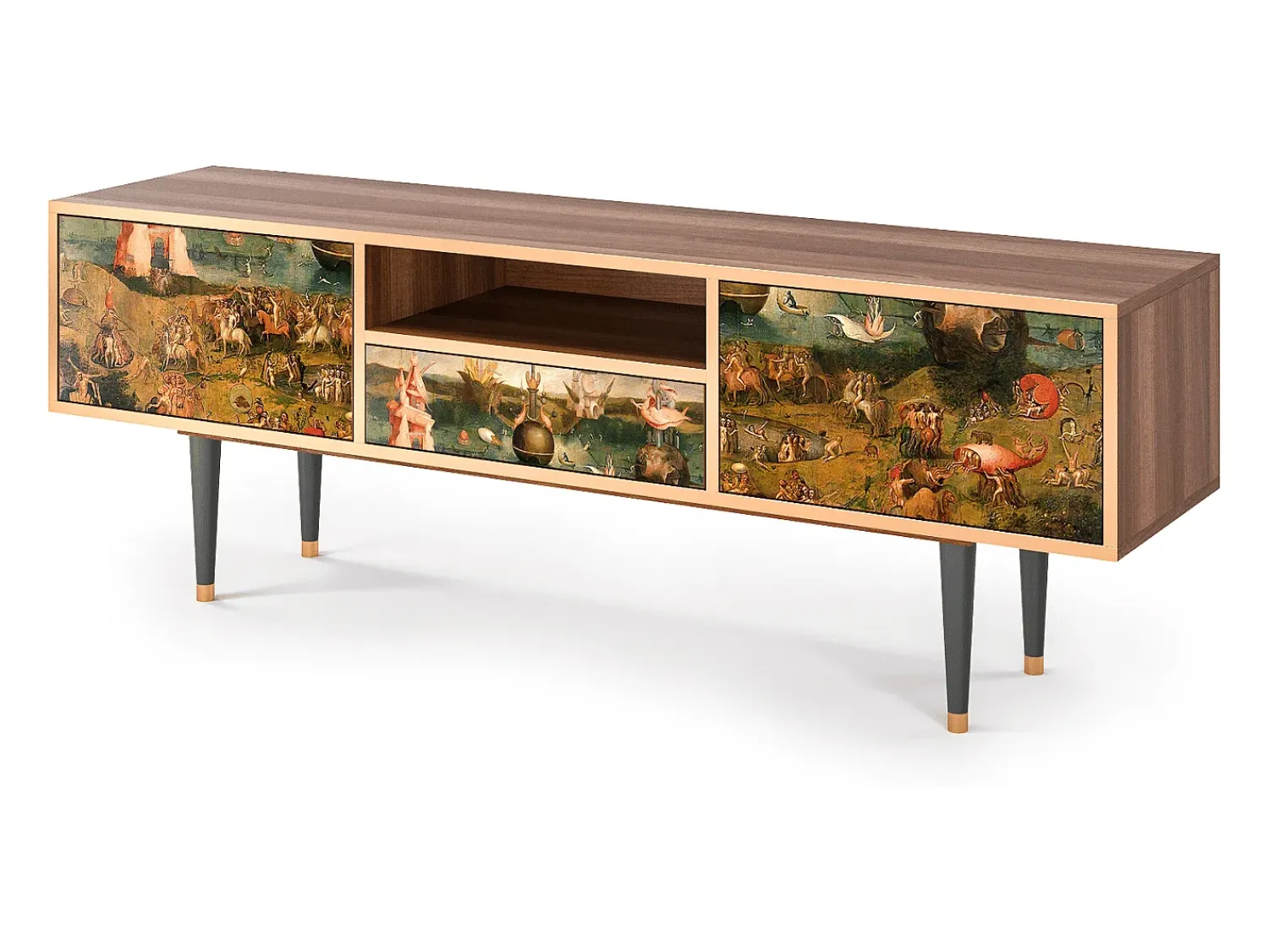 Mueble de TV - 170х59х41 cm - T6 - Garden of Delights , Nogueira^ Móvel De Tv