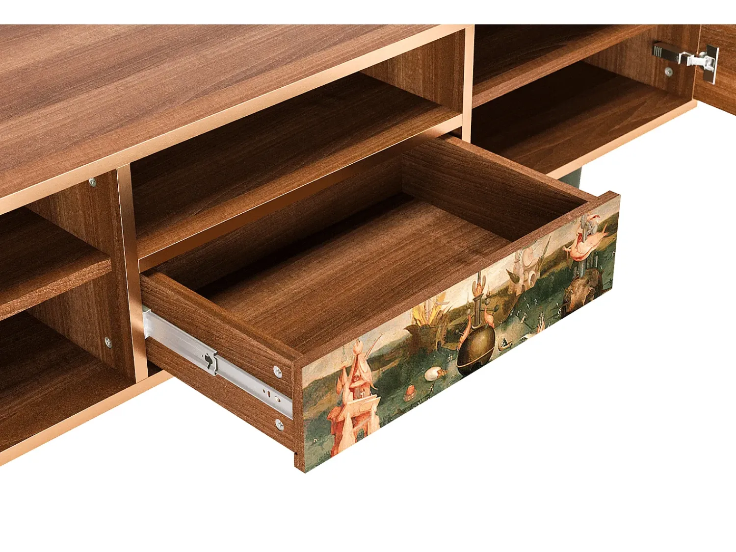 Mueble de TV - 170х59х41 cm - T6 - Garden of Delights , Nogueira^ Móvel De Tv