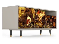 Móvel De Tv* Mueble de TV - 125х56х41 cm - T7 - Garden of Delights , Areia Bege