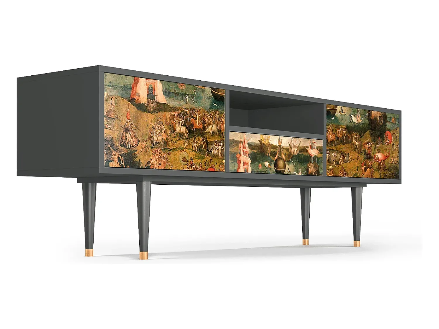 Discount Mueble de TV - 170х59х41 cm - T6 - Garden of Delights , Antracite Cinza antracite