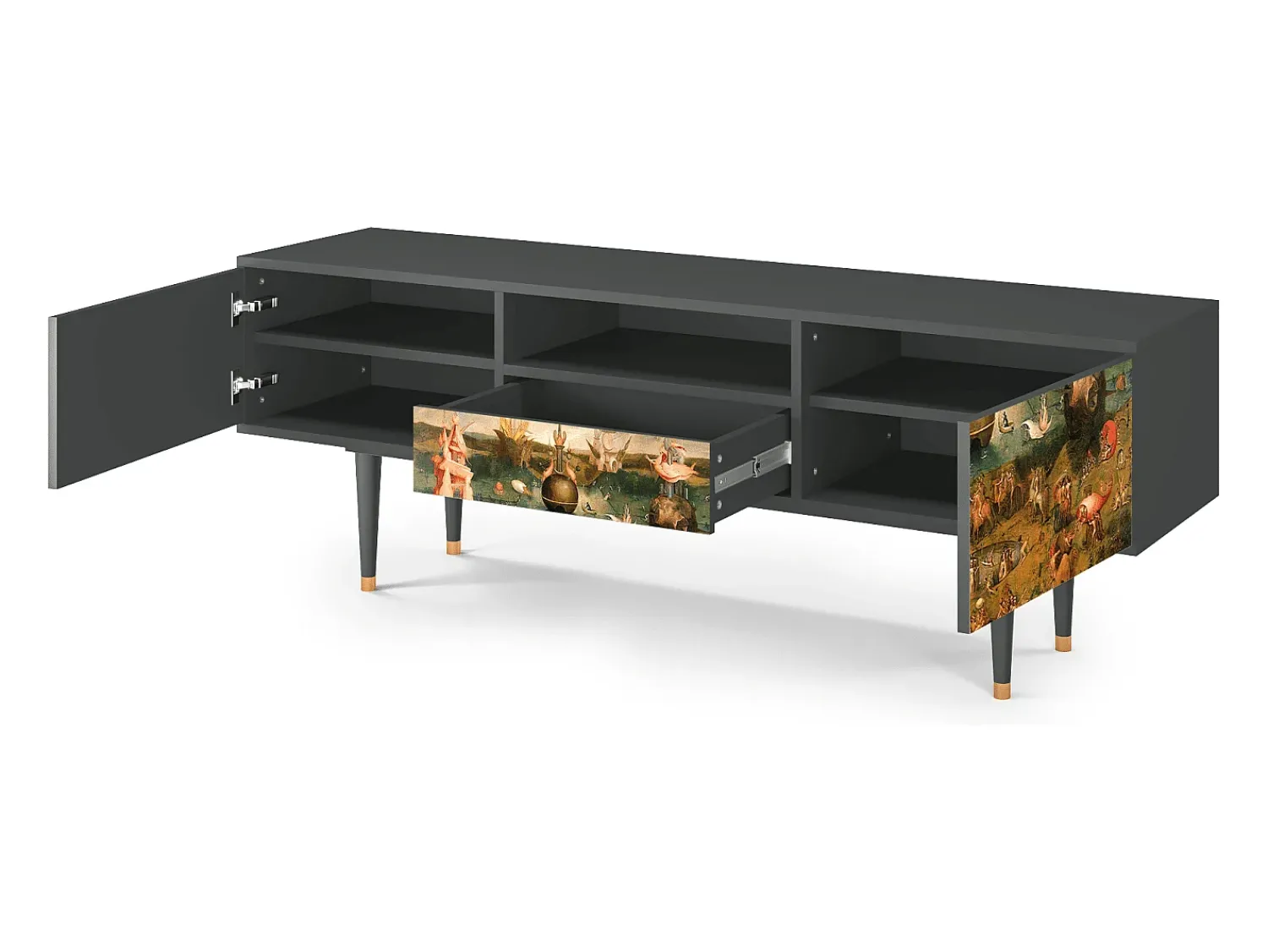 Discount Mueble de TV - 170х59х41 cm - T6 - Garden of Delights , Antracite Cinza antracite