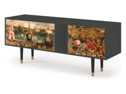 Móvel De Tv* Mueble de TV - 170х69х48 cm - T1 - Garden of Delights , Antracite Cinza antracite