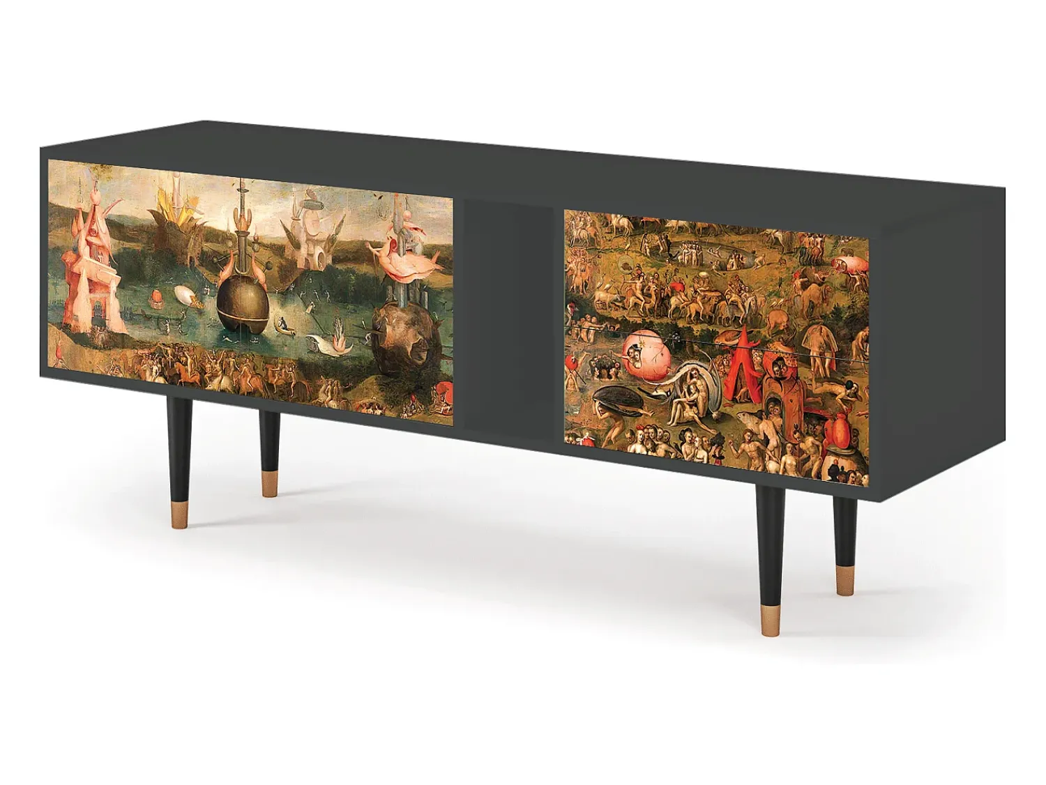 Móvel De Tv* Mueble de TV - 170х69х48 cm - T1 - Garden of Delights , Antracite Cinza antracite