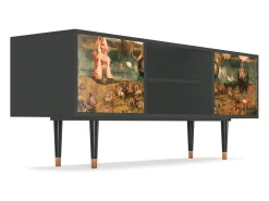 Móvel De Tv| Mueble de TV - 170х69х48 cm - T2 - Garden of Delights , Antracite Cinza antracite