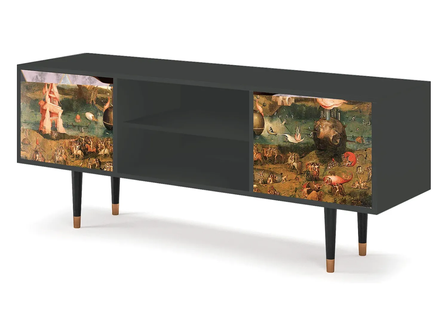 Móvel De Tv| Mueble de TV - 170х69х48 cm - T2 - Garden of Delights , Antracite Cinza antracite