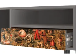 Móvel De Tv* Mueble de TV - 115х59х48 cm - T3 - Garden of Delights , Cinza Cinzento