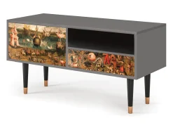 Móvel De Tv* Mueble de TV - 115х59х48 cm - T3 - Garden of Delights , Cinza Cinzento