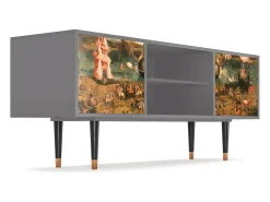 Móvel De Tv* Mueble de TV - 170х69х48 cm - T2 - Garden of Delights , Cinza Cinzento