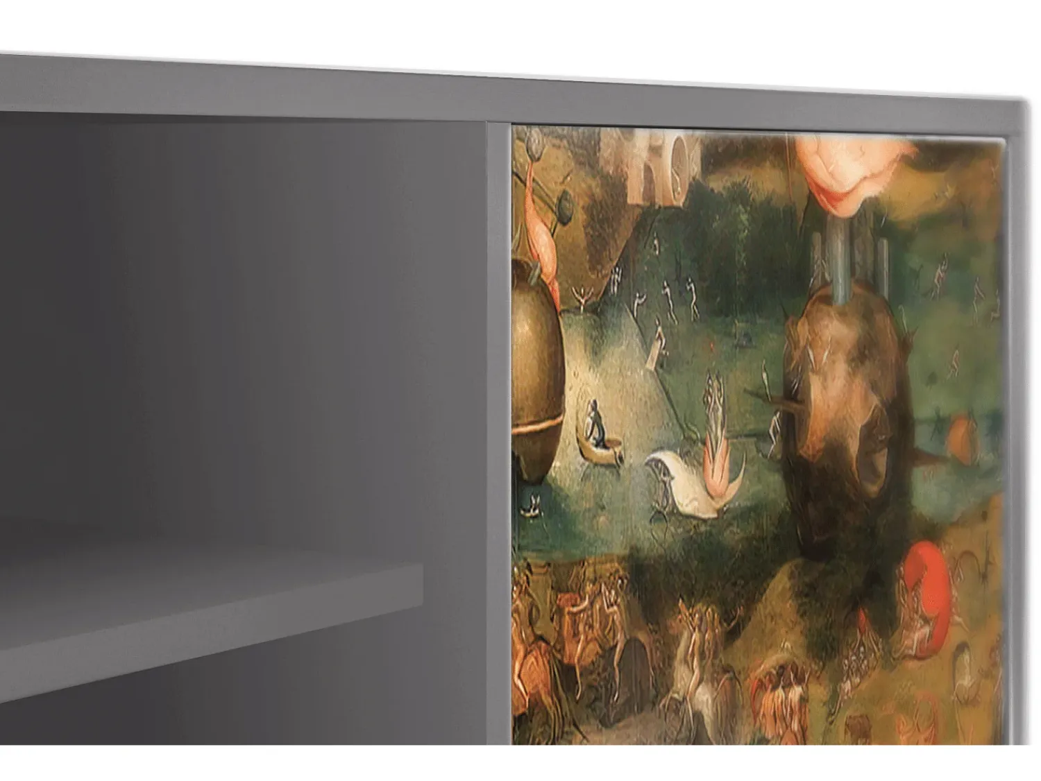 Móvel De Tv* Mueble de TV - 170х69х48 cm - T2 - Garden of Delights , Cinza Cinzento