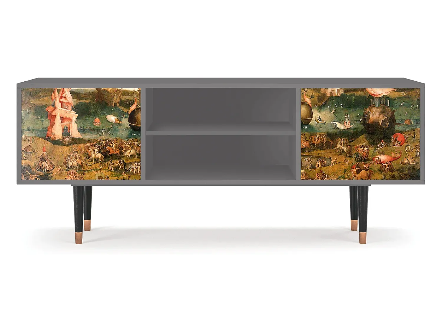 Móvel De Tv* Mueble de TV - 170х69х48 cm - T2 - Garden of Delights , Cinza Cinzento