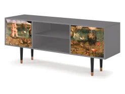 Móvel De Tv* Mueble de TV - 170х69х48 cm - T2 - Garden of Delights , Cinza Cinzento