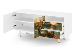 Clearance Mueble de TV - 125х56х41 cm - T7 - Garden of Delights , Branco Bege