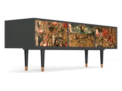 Móvel De Tv* Mueble de TV - 170х59х48 cm - T4 - Garden of Delights , Antracite Cinza antracite