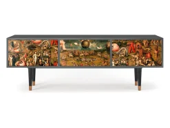 Móvel De Tv* Mueble de TV - 170х59х48 cm - T4 - Garden of Delights , Antracite Cinza antracite