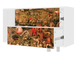 Móvel De Tv* Mueble de TV - 170х69х48 cm - T1 - Garden of Delights , Branco Bege