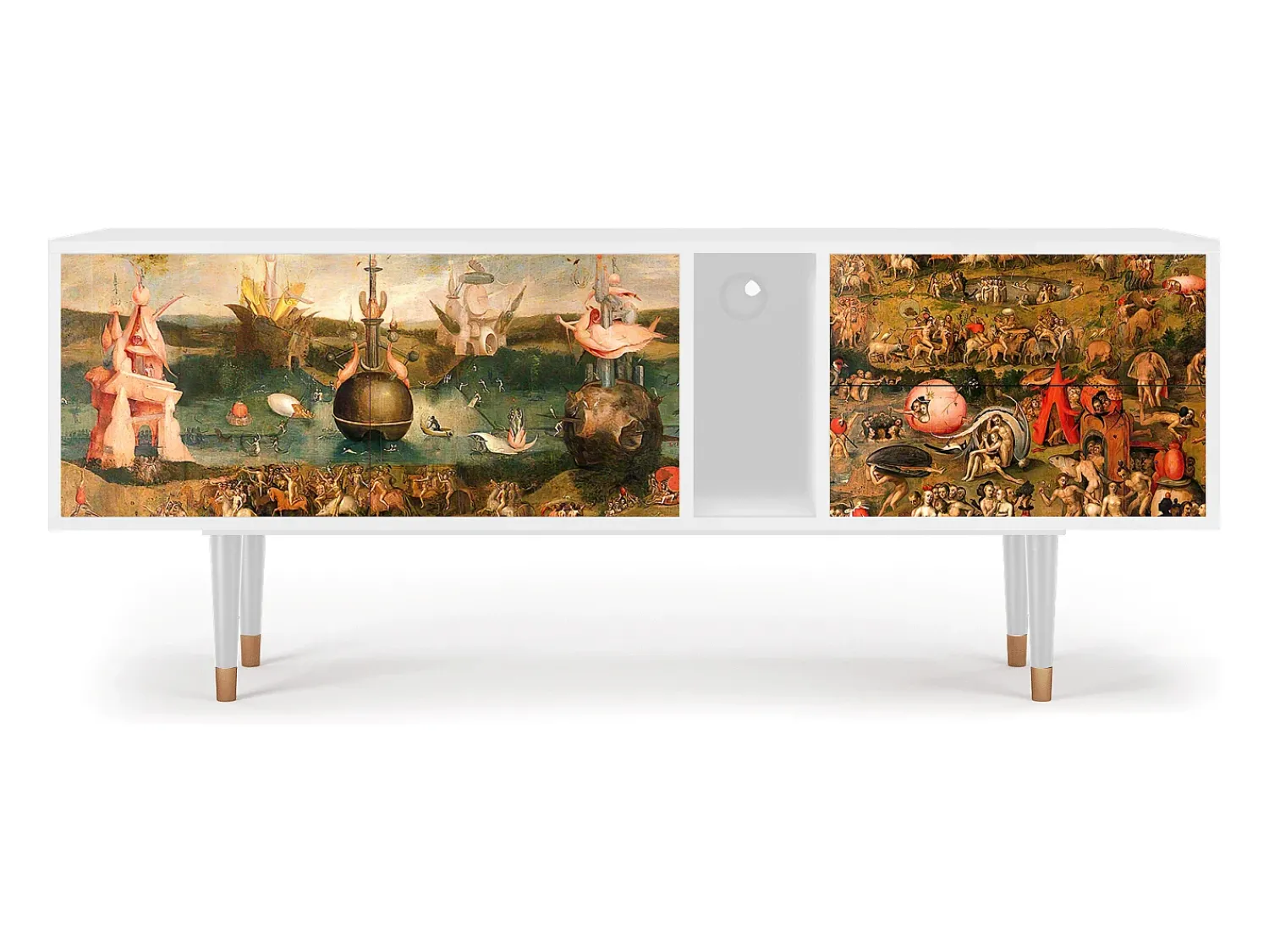 Móvel De Tv* Mueble de TV - 170х69х48 cm - T1 - Garden of Delights , Branco Bege