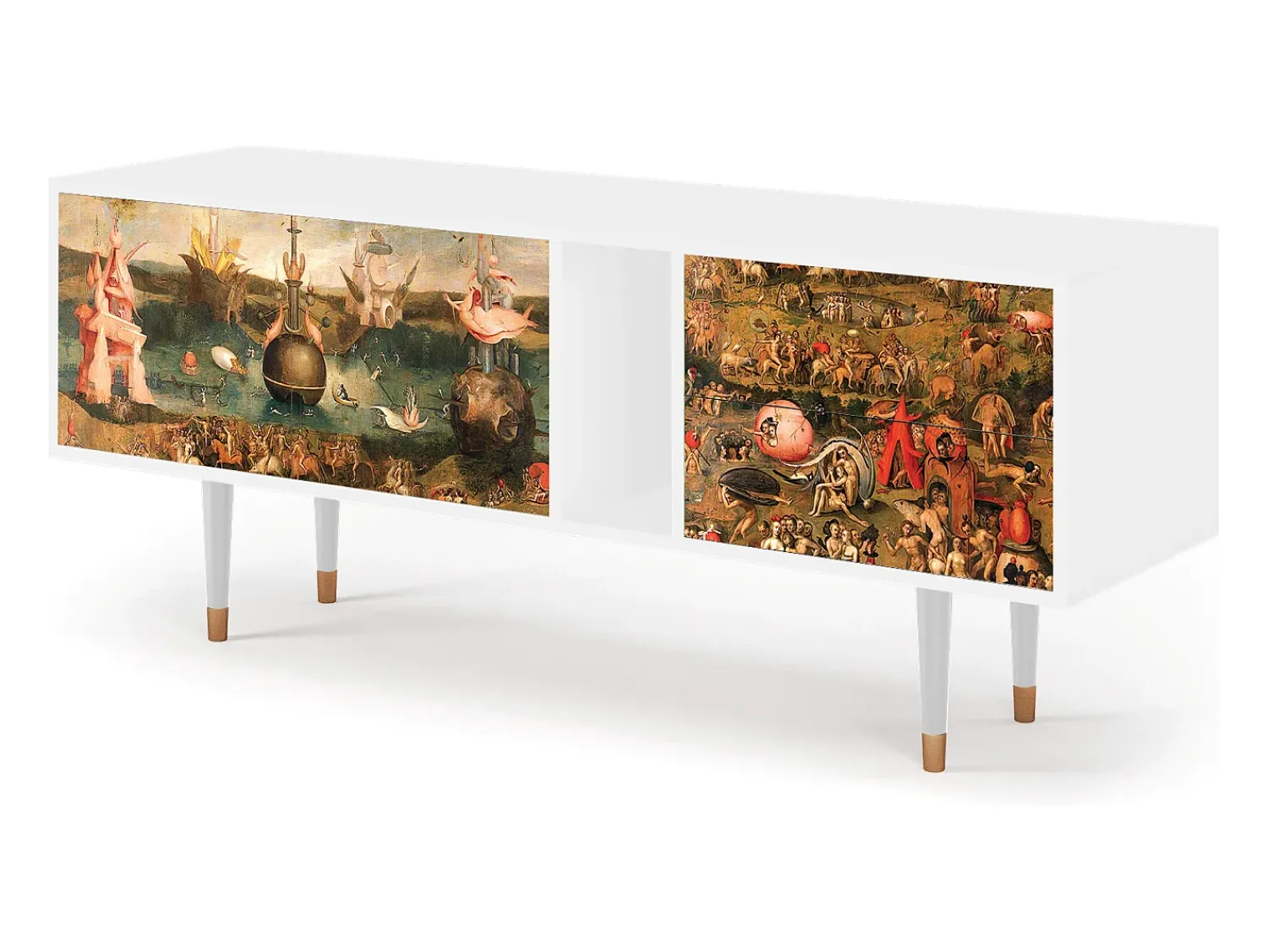 Móvel De Tv* Mueble de TV - 170х69х48 cm - T1 - Garden of Delights , Branco Bege
