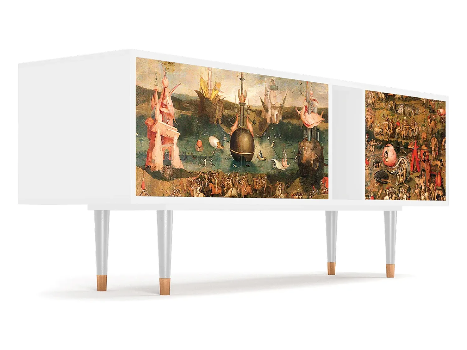 Móvel De Tv* Mueble de TV - 170х69х48 cm - T1 - Garden of Delights , Branco Bege