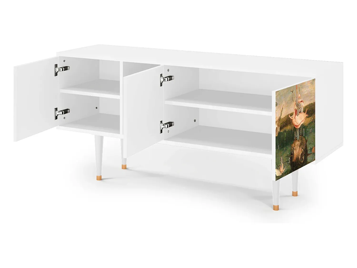 Móvel De Tv* Mueble de TV - 150х69х41 cm - T5 - Garden of Delights , Branco Bege