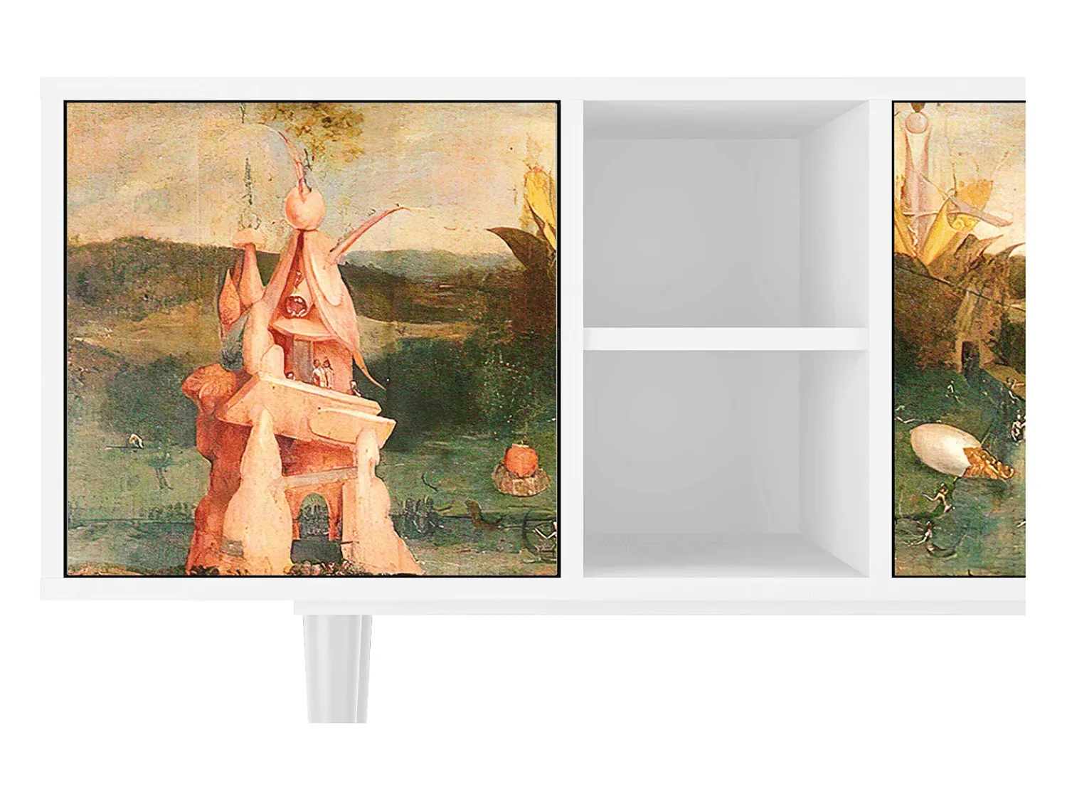 Móvel De Tv* Mueble de TV - 150х69х41 cm - T5 - Garden of Delights , Branco Bege