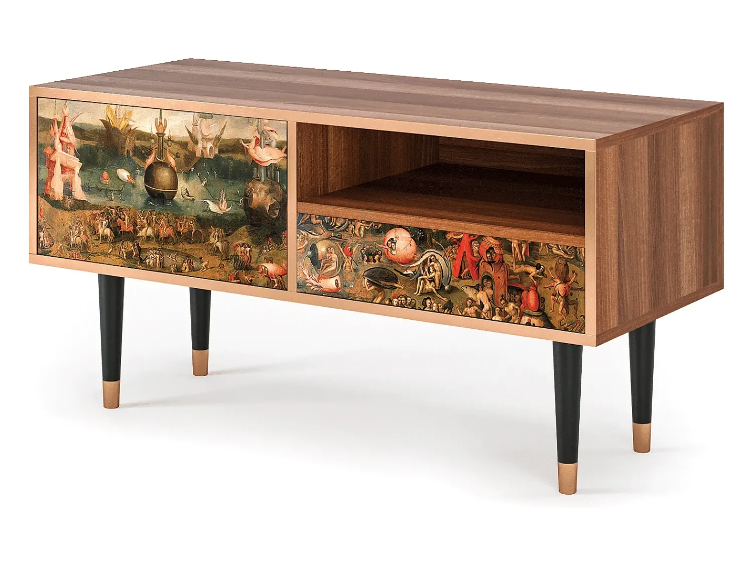 Mueble de TV - 115х59х48 cm - T3 - Garden of Delights , Nogueira^ Móvel De Tv