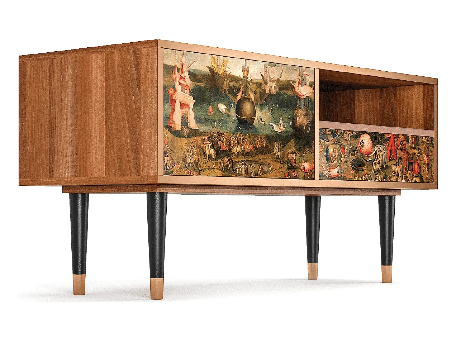 Mueble de TV - 115х59х48 cm - T3 - Garden of Delights , Nogueira^ Móvel De Tv