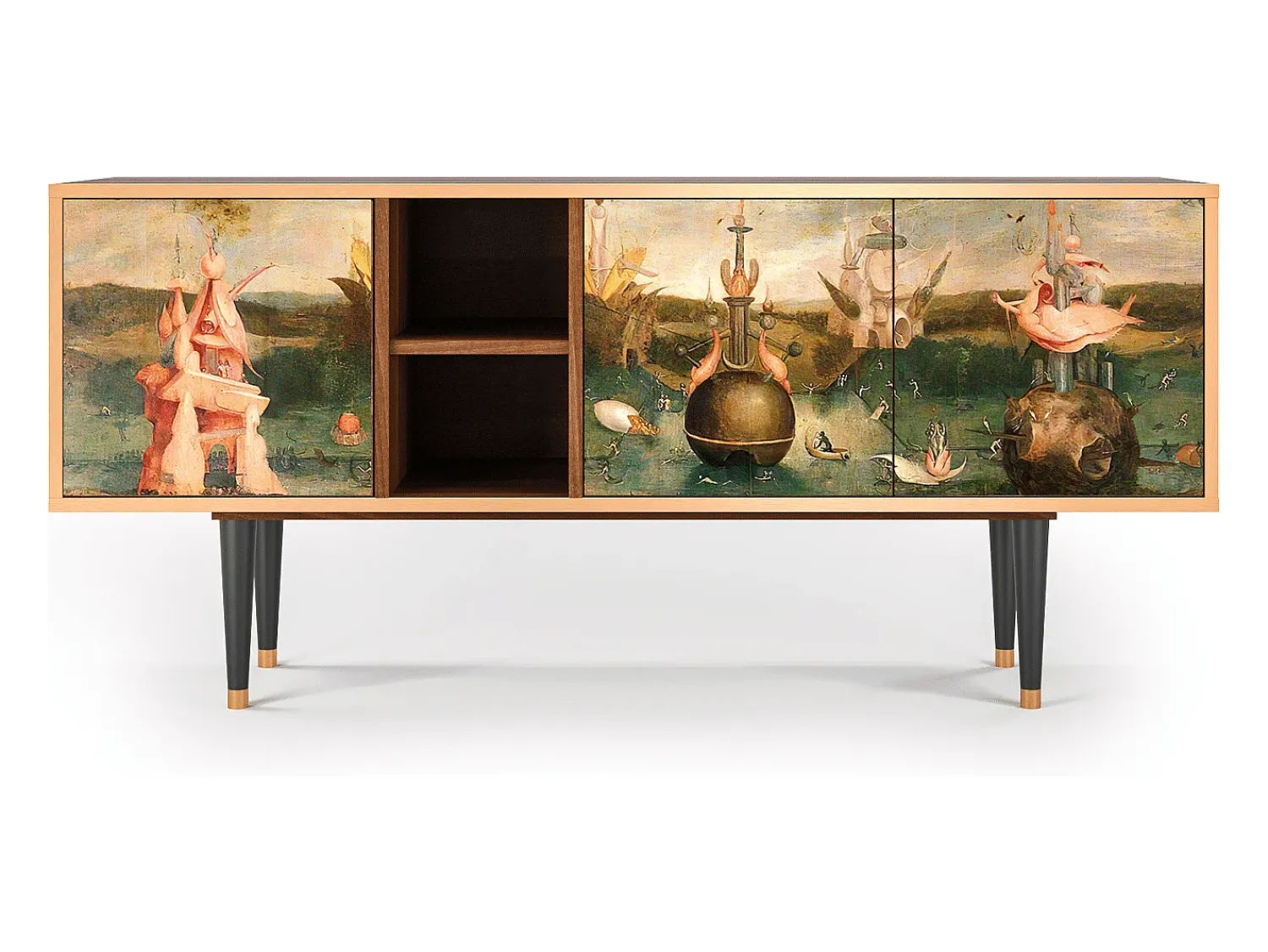 Discount Mueble de TV - 150х69х41 cm - T5 - Garden of Delights , Nogueira Castanho