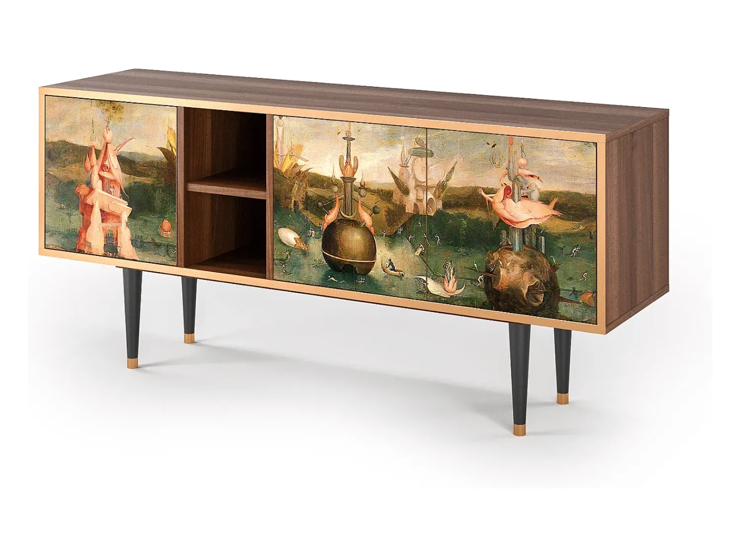 Discount Mueble de TV - 150х69х41 cm - T5 - Garden of Delights , Nogueira Castanho