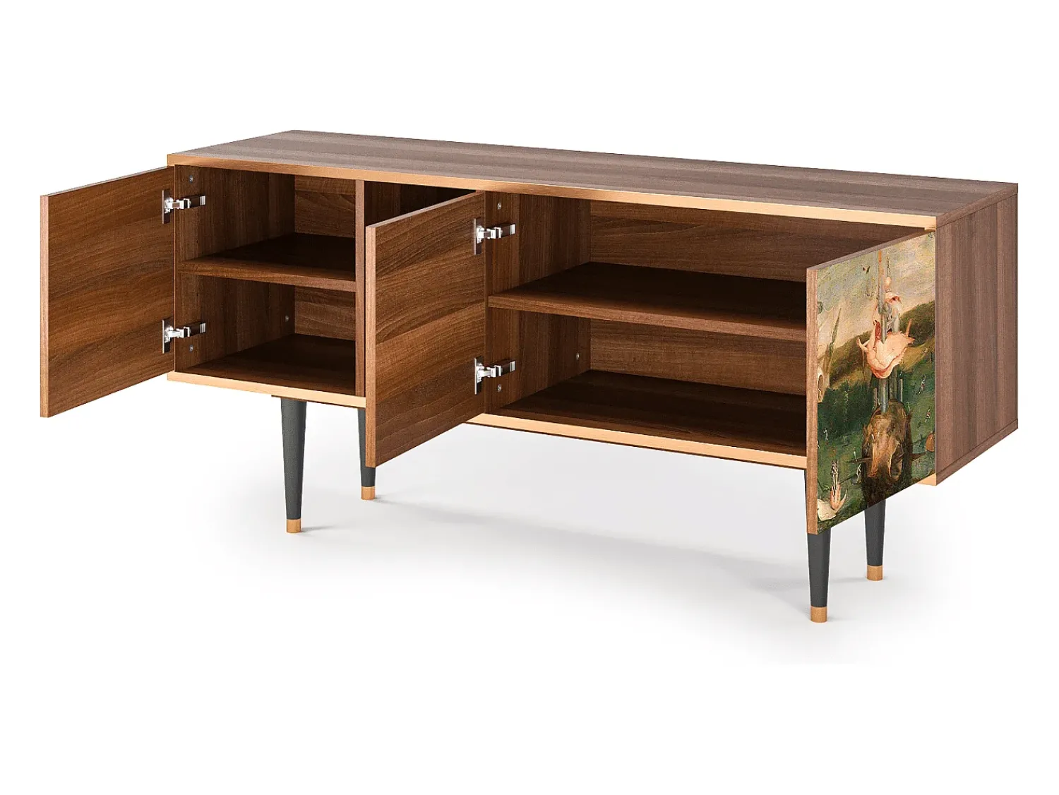 Discount Mueble de TV - 150х69х41 cm - T5 - Garden of Delights , Nogueira Castanho