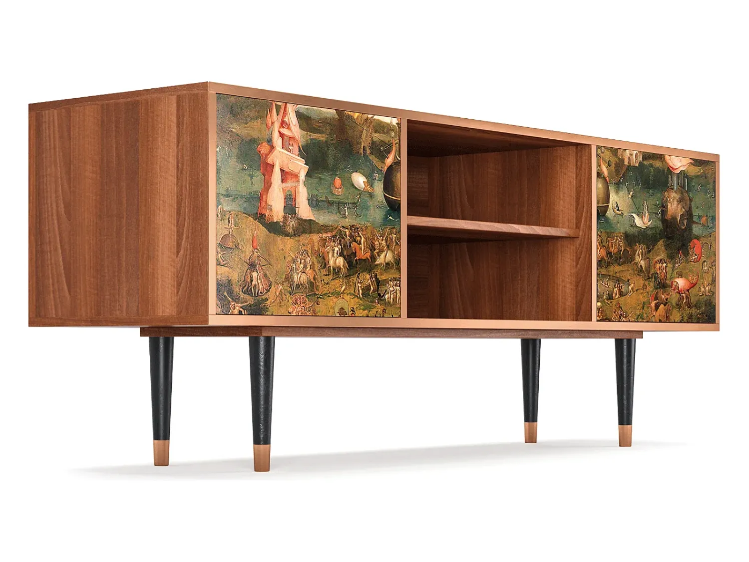 Móvel De Tv* Mueble de TV - 170х69х48 cm - T2 - Garden of Delights , Nogueira Castanho