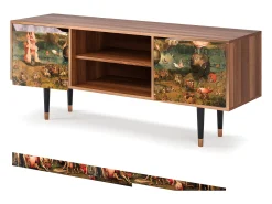 Móvel De Tv* Mueble de TV - 170х69х48 cm - T2 - Garden of Delights , Nogueira Castanho