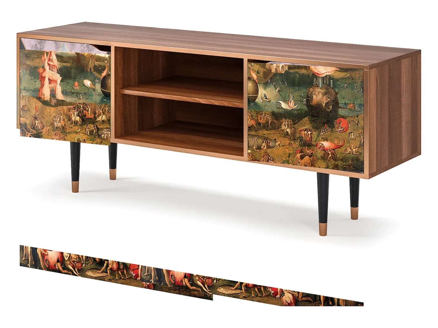 Móvel De Tv* Mueble de TV - 170х69х48 cm - T2 - Garden of Delights , Nogueira Castanho