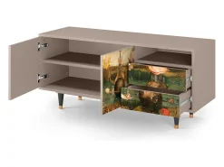 Móvel De Tv* Mueble de TV - 125х56х41 cm - T7 - Garden of Delights , Latte Bege