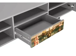 Móvel De Tv* Mueble de TV - 170х59х41 cm - T6 - Garden of Delights , Cinza Cinzento