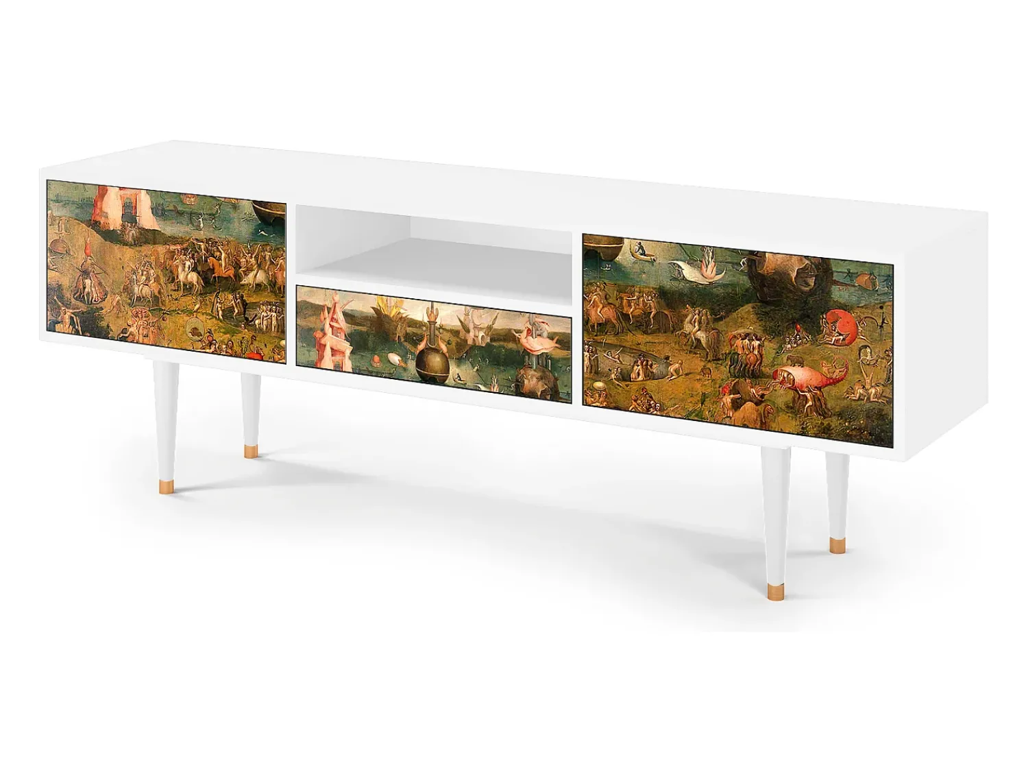 Mueble de TV - 170х59х41 cm - T6 - Garden of Delights , Branco^ Móvel De Tv
