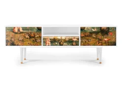 Mueble de TV - 170х59х41 cm - T6 - Garden of Delights , Branco^ Móvel De Tv