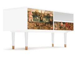 Mueble de TV - 115х59х48 cm - T3 - Garden of Delights , Branco^ Móvel De Tv