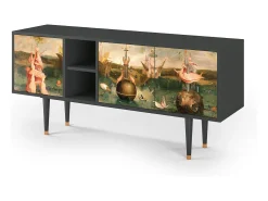 Móvel De Tv* Mueble de TV - 150х69х41 cm - T5 - Garden of Delights , Antracite Cinza antracite