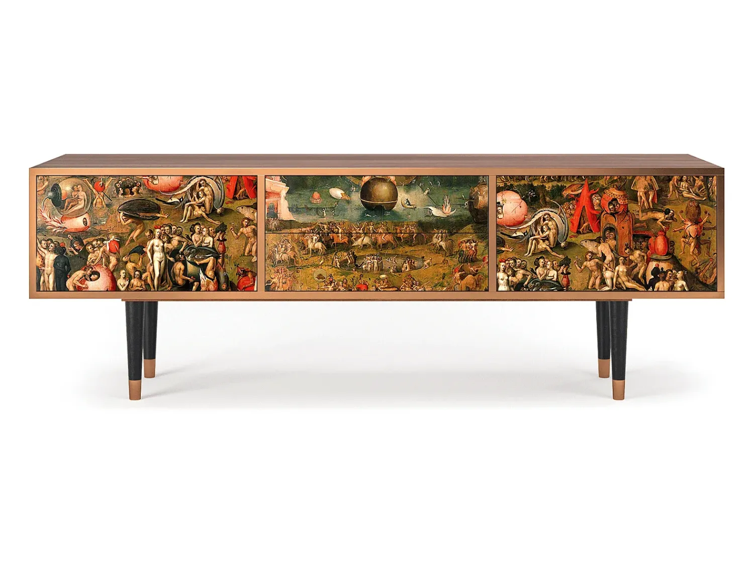 Móvel De Tv* Mueble de TV - 170х59х48 cm - T4 - Garden of Delights , Nogueira Castanho