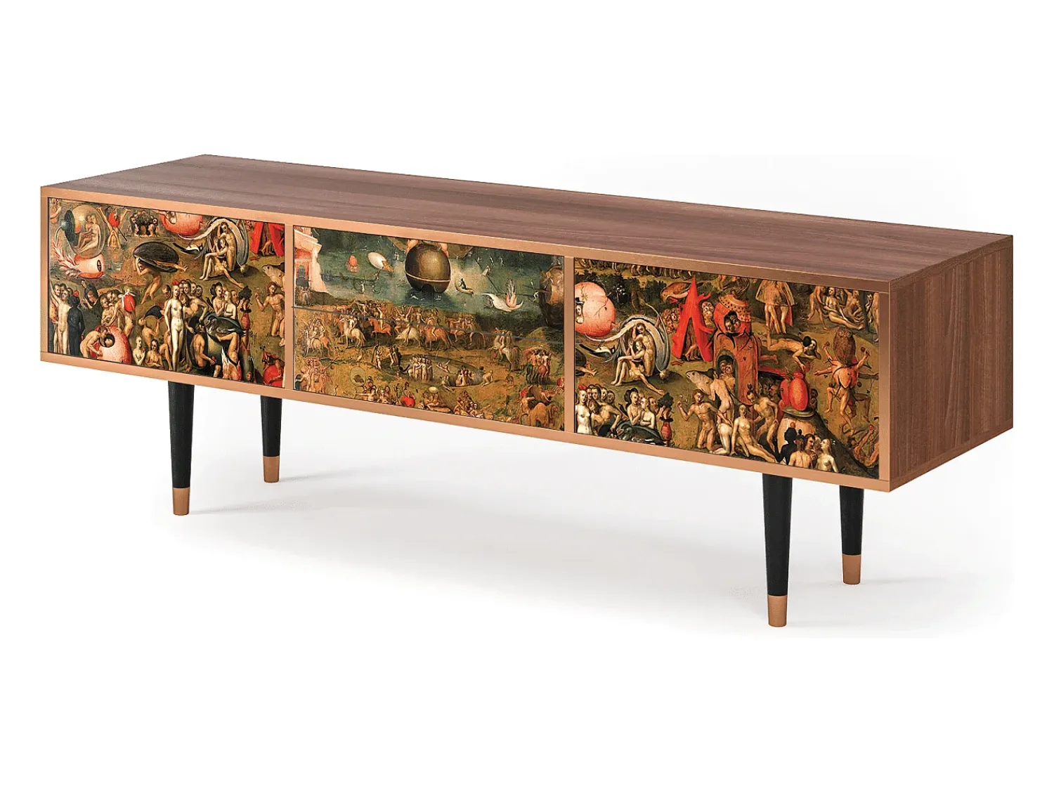 Móvel De Tv* Mueble de TV - 170х59х48 cm - T4 - Garden of Delights , Nogueira Castanho