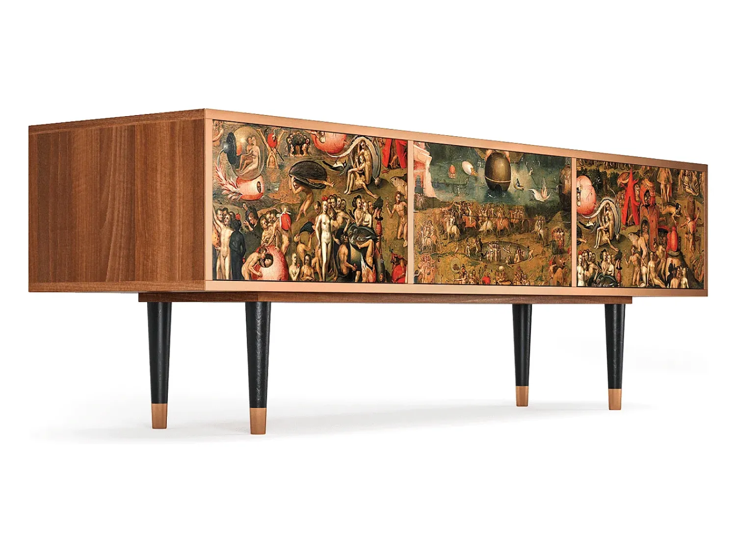 Móvel De Tv* Mueble de TV - 170х59х48 cm - T4 - Garden of Delights , Nogueira Castanho