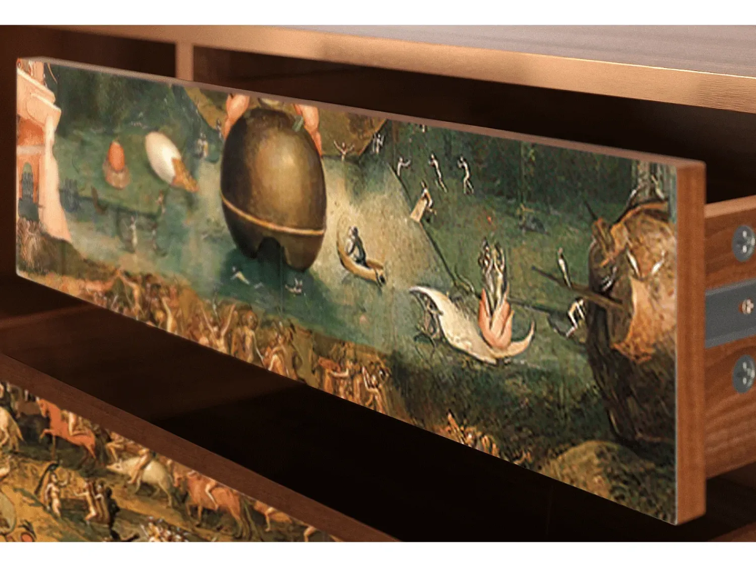 Móvel De Tv* Mueble de TV - 170х59х48 cm - T4 - Garden of Delights , Nogueira Castanho