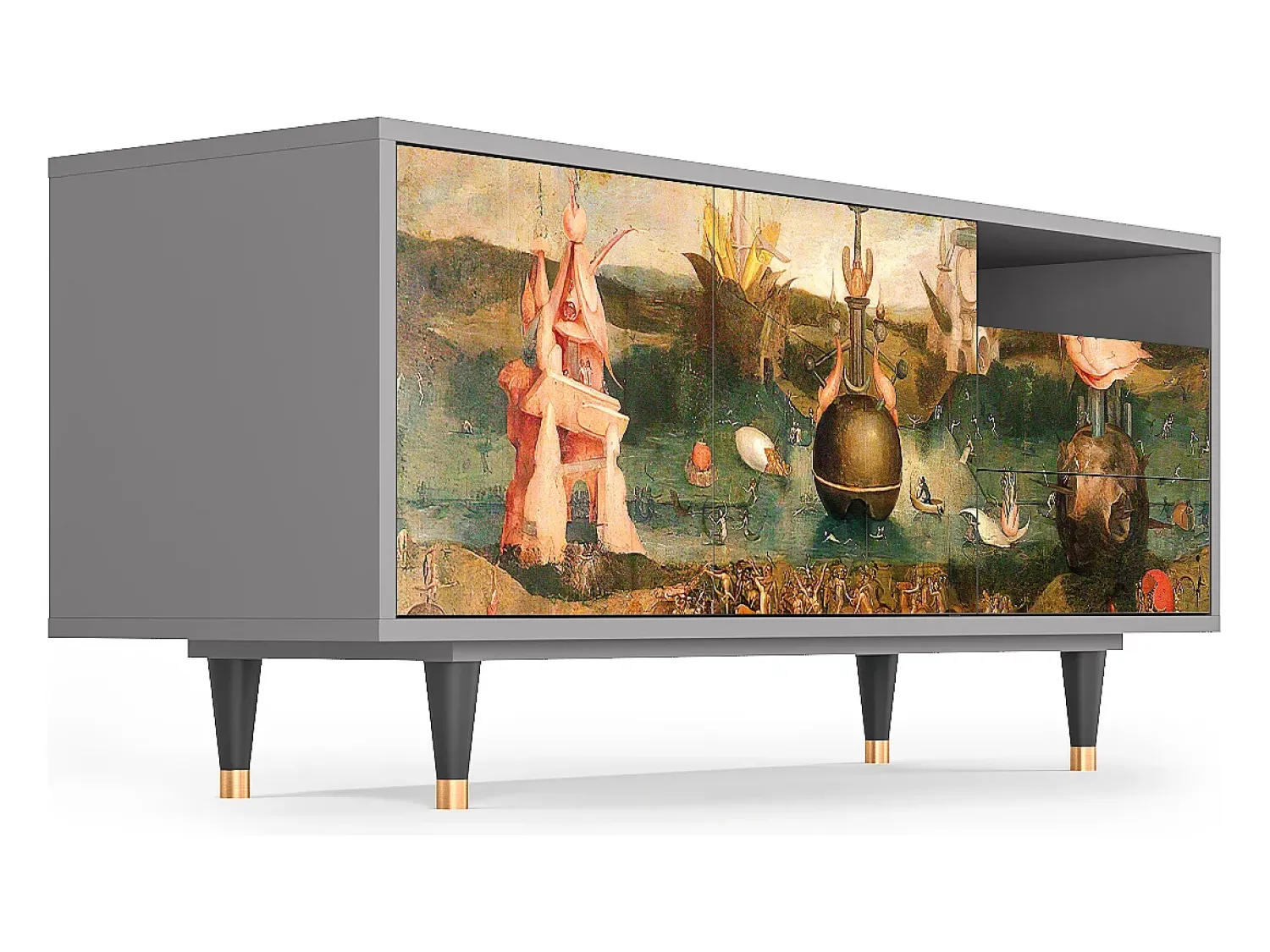 Mueble de TV - 125х56х41 cm - T7 - Garden of Delights , Cinza^ Móvel De Tv