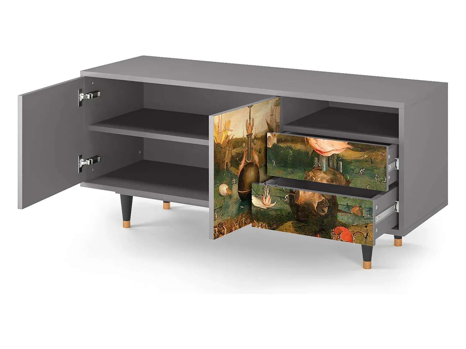 Mueble de TV - 125х56х41 cm - T7 - Garden of Delights , Cinza^ Móvel De Tv