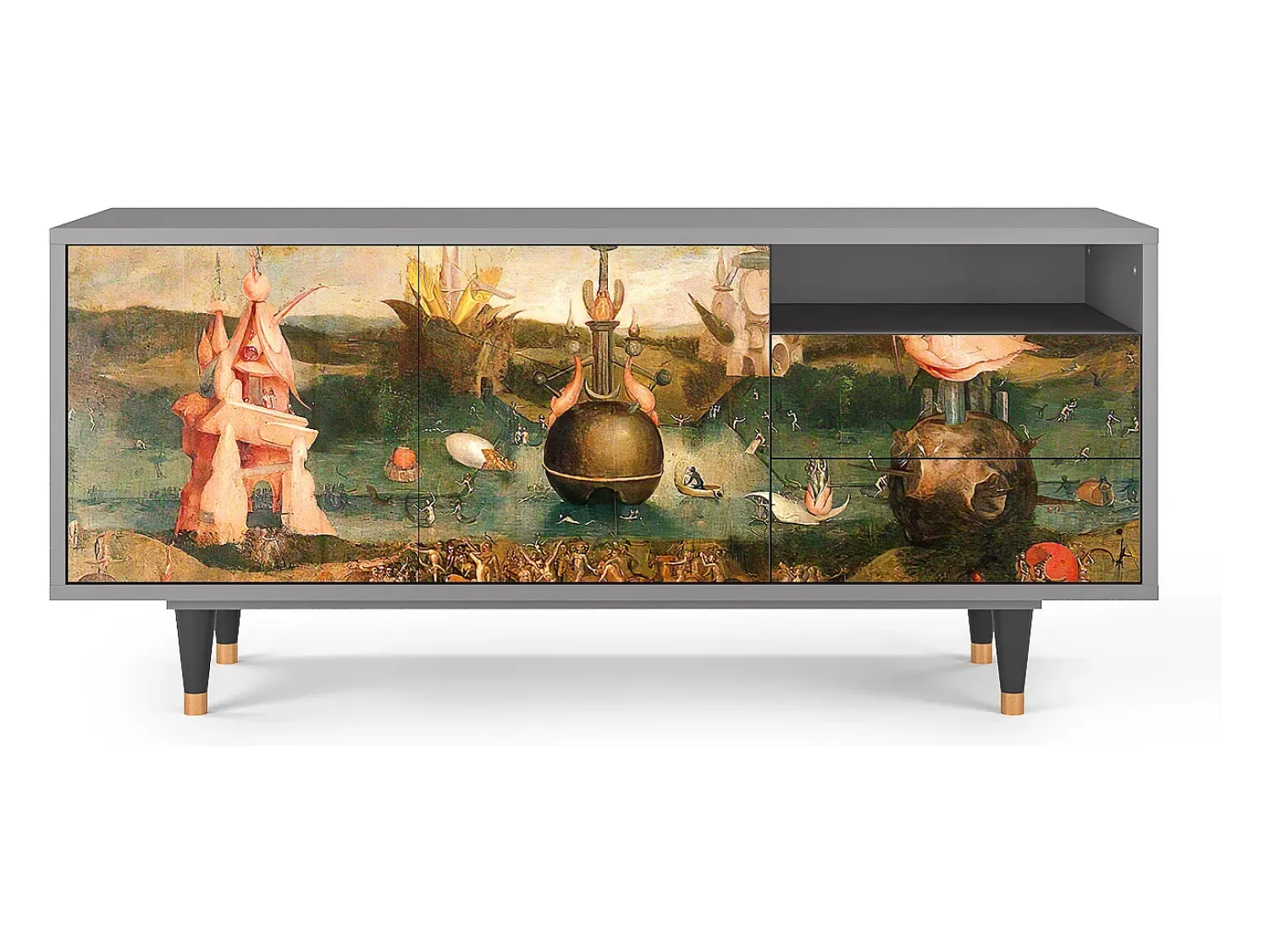 Mueble de TV - 125х56х41 cm - T7 - Garden of Delights , Cinza^ Móvel De Tv
