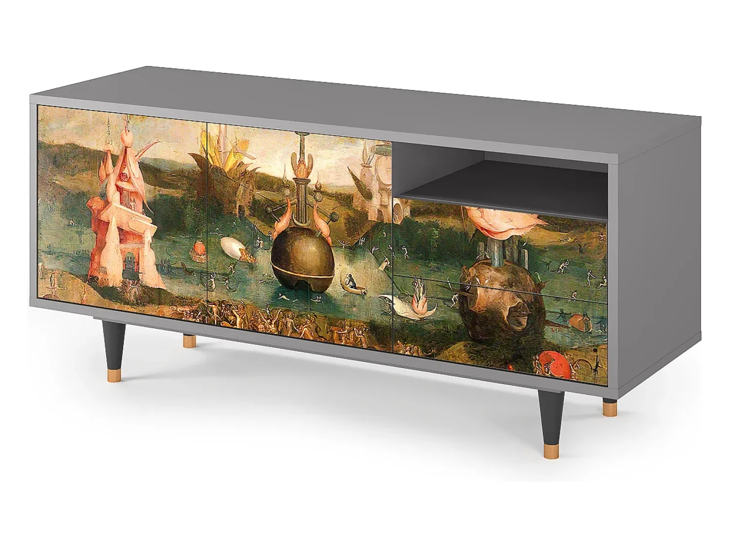 Mueble de TV - 125х56х41 cm - T7 - Garden of Delights , Cinza^ Móvel De Tv