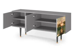 Móvel De Tv* Mueble de TV - 150х69х41 cm - T5 - Garden of Delights , Cinza Cinzento