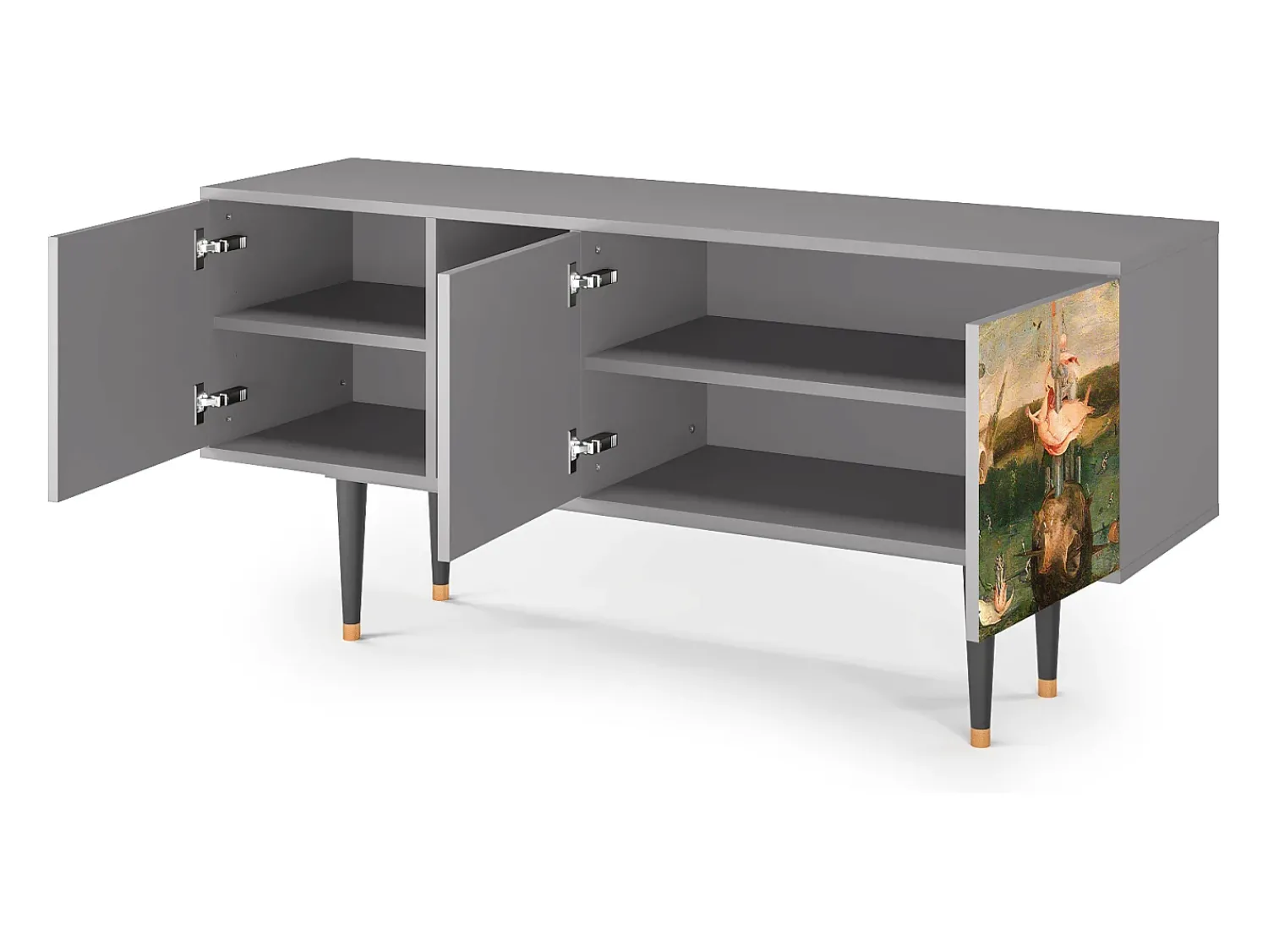 Móvel De Tv* Mueble de TV - 150х69х41 cm - T5 - Garden of Delights , Cinza Cinzento