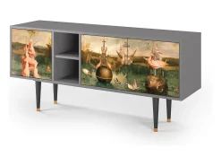 Móvel De Tv* Mueble de TV - 150х69х41 cm - T5 - Garden of Delights , Cinza Cinzento