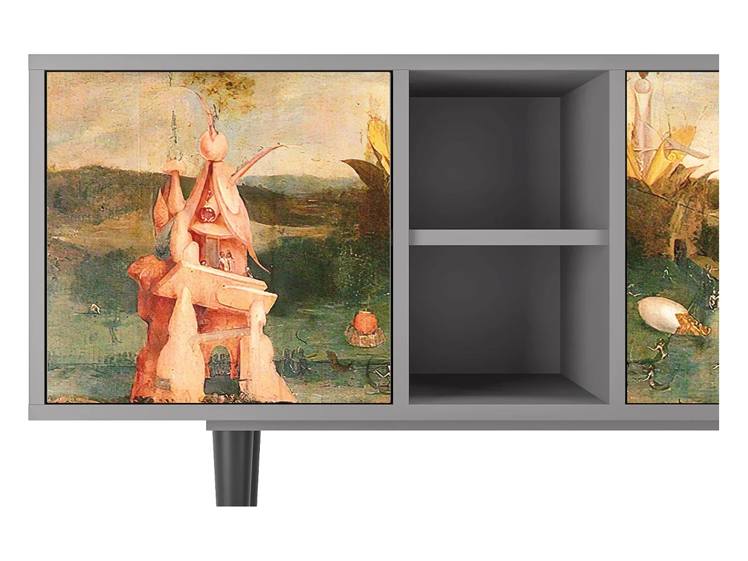 Móvel De Tv* Mueble de TV - 150х69х41 cm - T5 - Garden of Delights , Cinza Cinzento